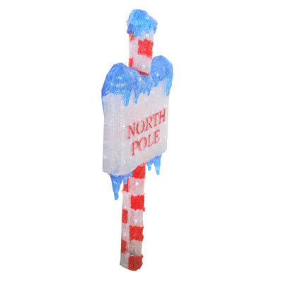 33" LED Lighted Commercial Grade Acrylic "North Pole" Christmas Sign Display Decoration