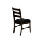 2 chaises de salle à manger de 37,5 po de hauteur, revêtues de similicuir noir, en bois massif brun, de style transitionnel pour la cuisine et les espaces intérieurs Revêtement en similicuir de 37 po, base en bois et meubles