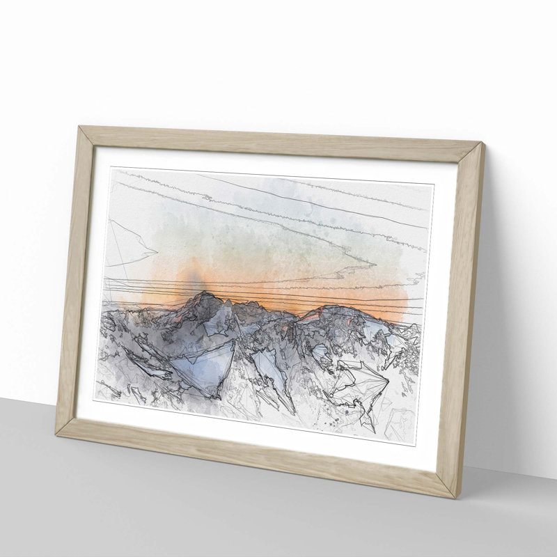 Sahale Glacier in Abstract - Picture Frame Graphic Art Print, 35cm H x 50cm W x 2cm D, Oak
