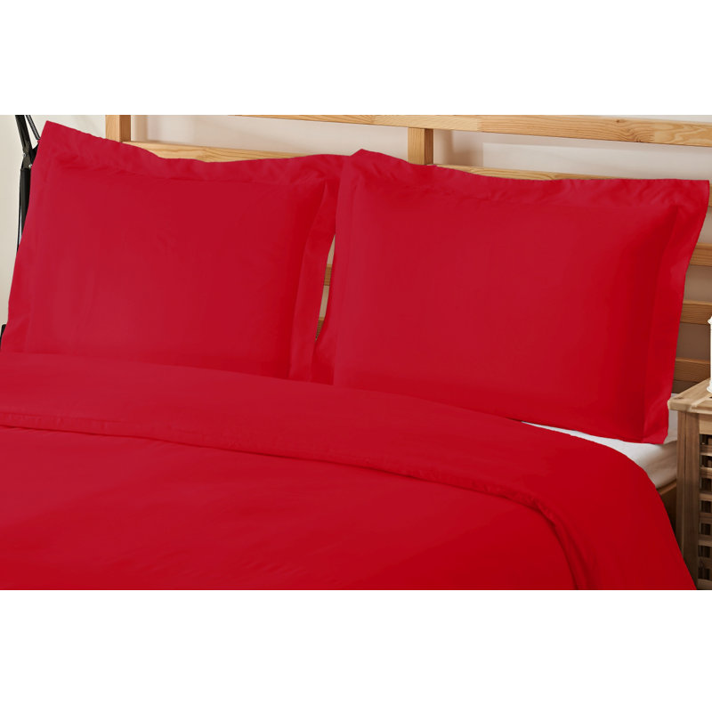 Ensemble de housse de couette en microfibre de luxe 3 pièces avec taies décoratives , Rouge