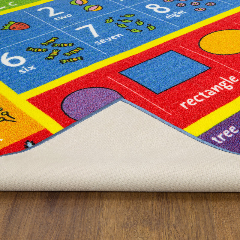ABC Alphabet Numbers Educational Learning Game Play Non Slip Kids Rug Carpet Classroom Playroom Mat, Rectangle 3'3" x 4'7"