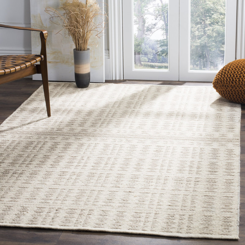 Tapis géométrique en laine / coton tissé à la main Bennett, Rectangle 4 pi x 6 pi