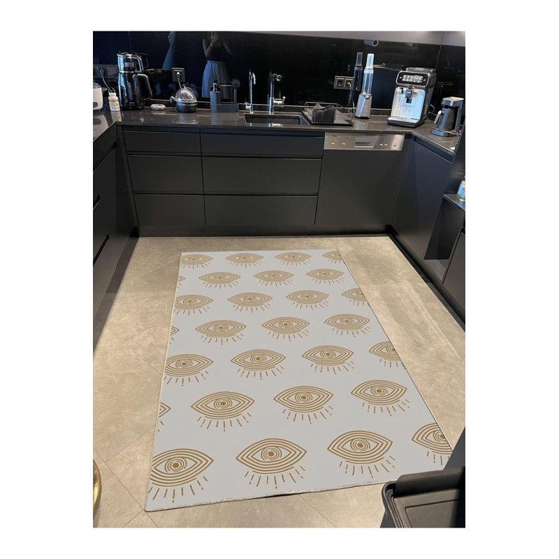 Tapis décoratif lavable à la machine Eye, Rectangle 3 pi 3 po x 4 pi 11 po