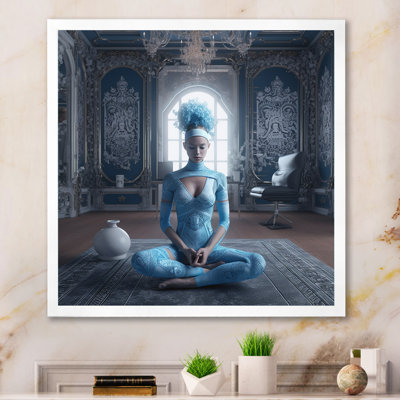 «Blue Yogini Meditation Spiritual Elegance» sur impression sur toile