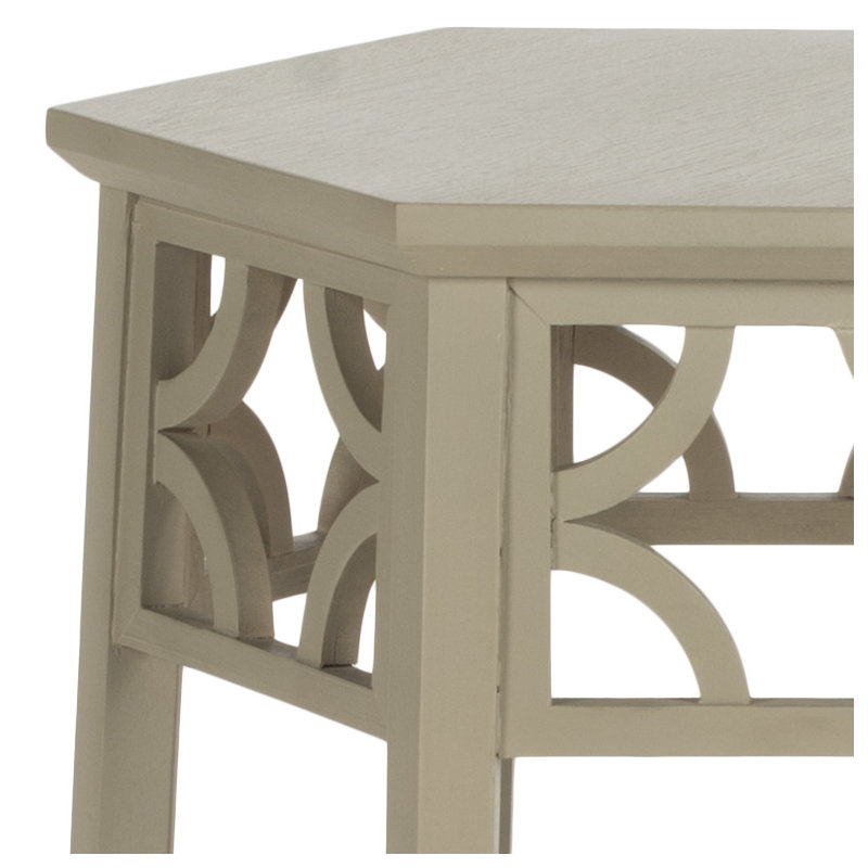 Shirlee Solid Wood End Table, Pearl Taupe
