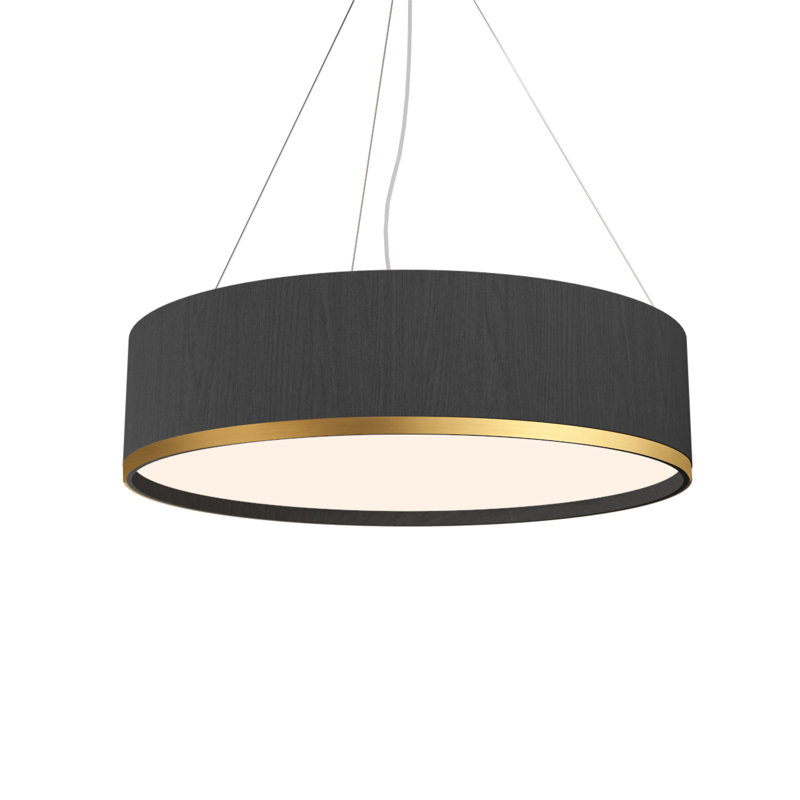 Luminaire suspendu cylindrique Accord, 7.48" H x 19.68" W x 19.68" D, Organic Grey