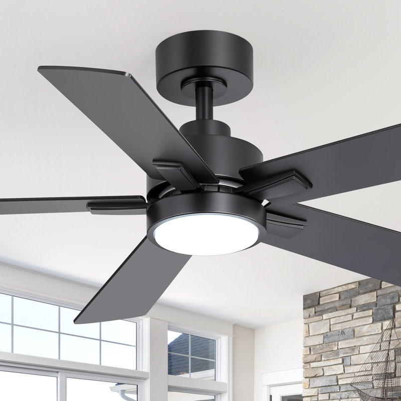 Ventilateur de plafond moderne de 107 cm (42 po) avec lumière et télécommande, moteur CC réversible silencieux, ventilateur de plafond à DEL 3CCT avec 6 vitesses et minuterie