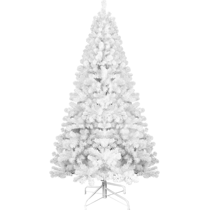 Arbre blanc de 5 pi avec branches en fil mémoire, 498 pointes pour décoration secondaire des Fêtes en hiver, conception à charnières artificielles, fil, bureau