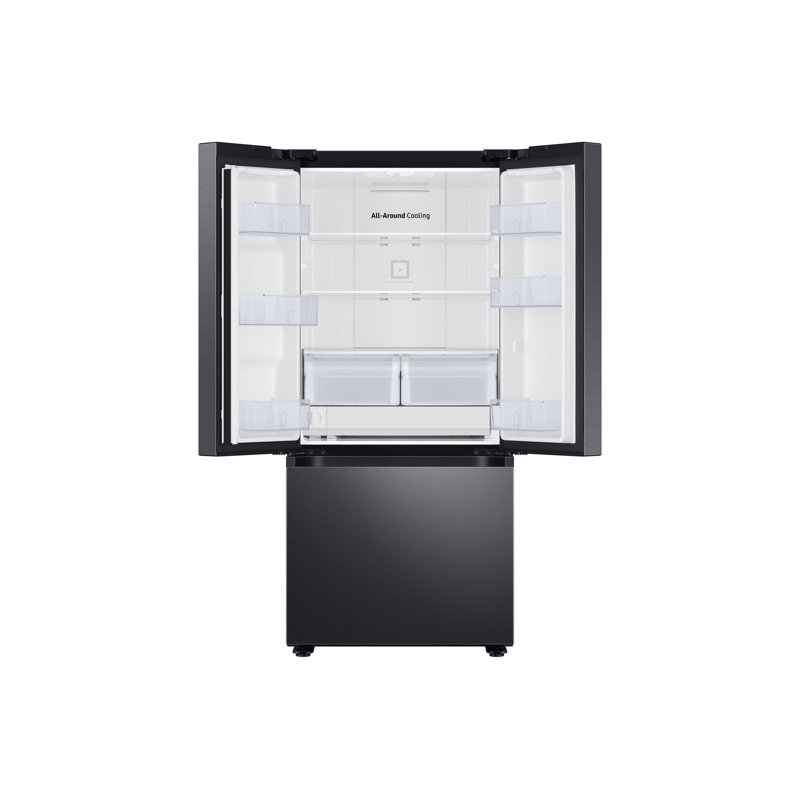 Réfrigérateur à porte française 30 "22 pi. Cu. Smart, Noir métallique
