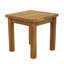 Table d'appoint d'extérieur en bois de teck brun à lattes