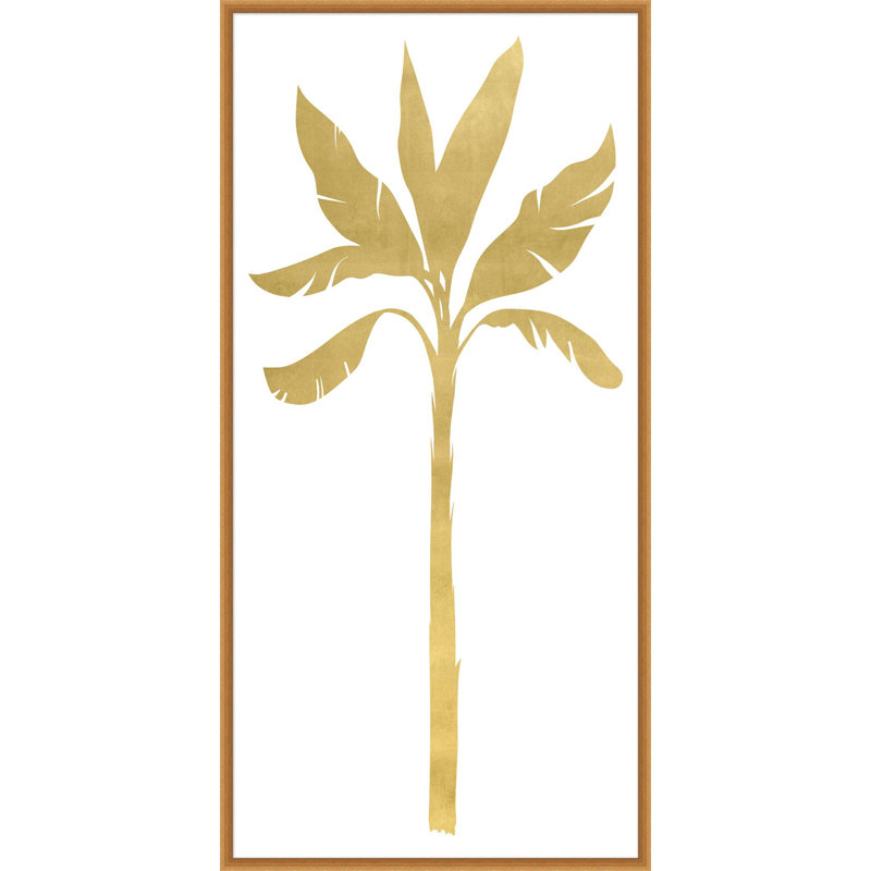 Gold Palm 2' Framed Graphic Art Print on Canvas