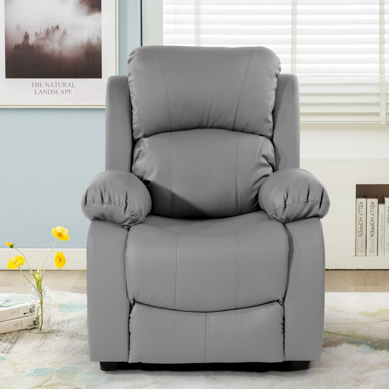 Heidimarie Faux Leather Club Chair, Grey