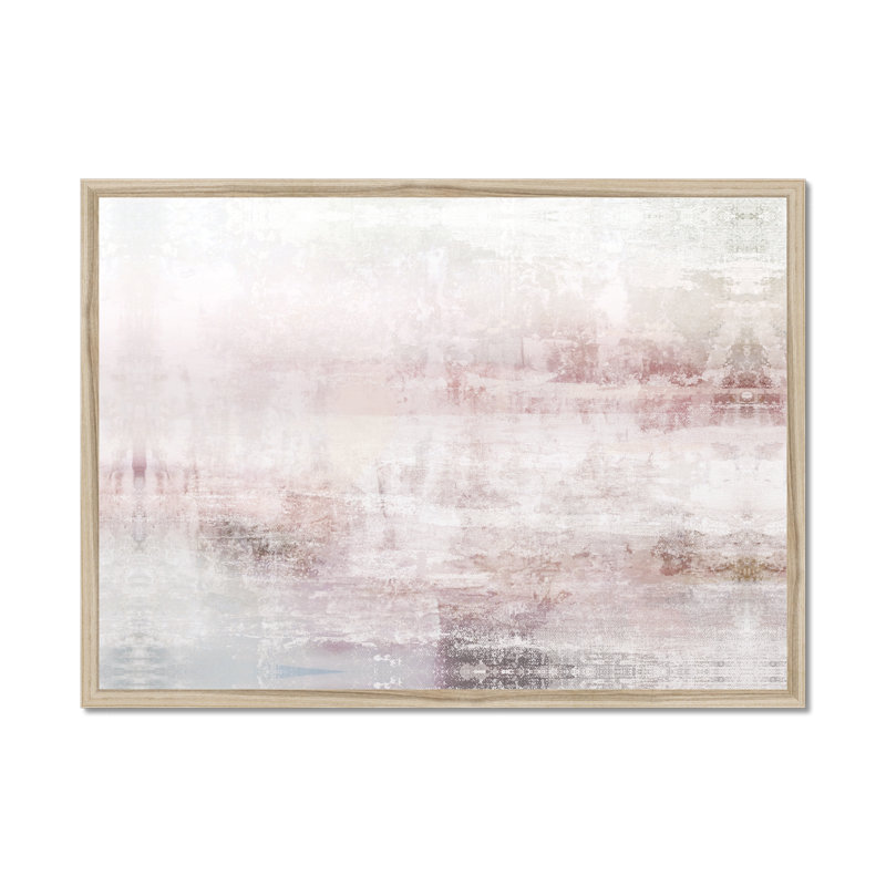 Merlot Blush Abstract - Painting Print, 55cm H x 80cm W x 2.3cm D, Natural Wood Framed Paper Print