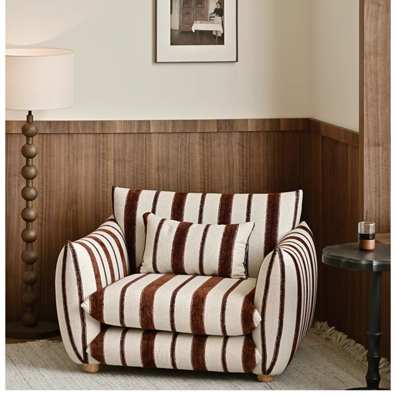 Comfort Fabric Chair with Solid Wood Frame