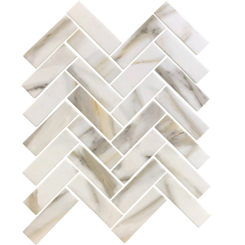 Carreau de mosaïque en verre 1,2 po x 3,9 po, Blanc