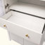 Grand garde-manger arqué cannelé avec tablettes réglables, rangement élégant avec tiroir caché et porte vitrée pour la cuisine et les espaces de vie-1583860933