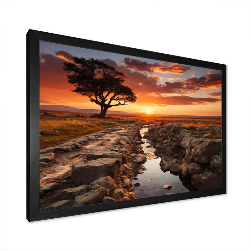Parc national du Serengeti, Tanzanie II, H 34 po x l 44 po x P 1,5 po, Cadre simple noir