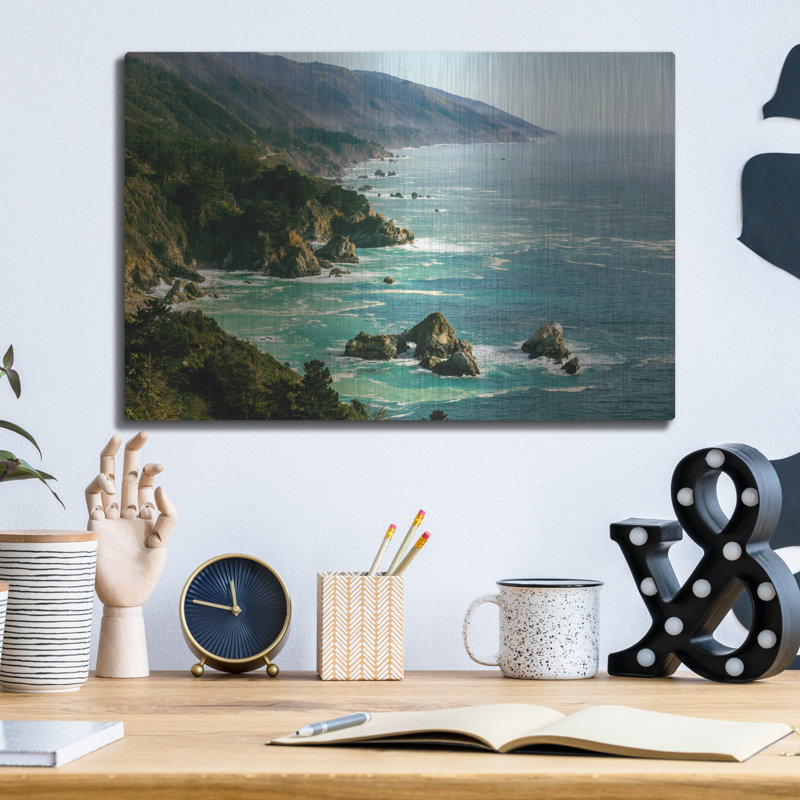 Cali - Big Sur ', art mural en métal, H 12 po x l 16 po