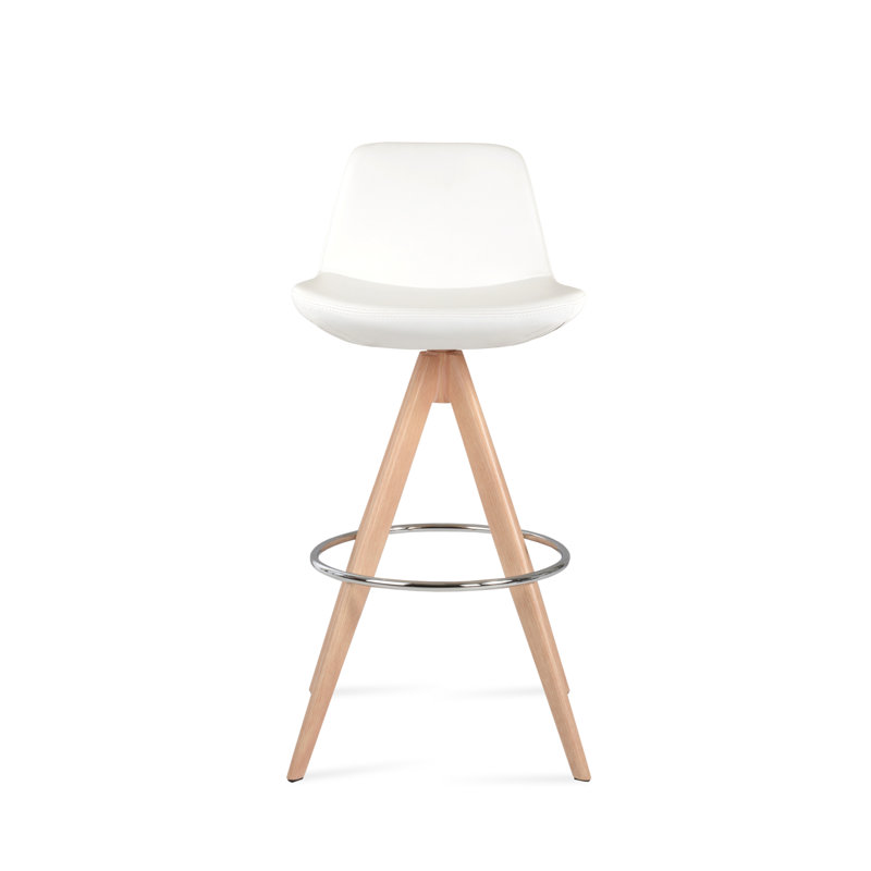 Tabouret de bar et de comptoir pivotant Pera Pyramid, Tabouret de comptoir (siège d’une hauteur de 24, Naturel