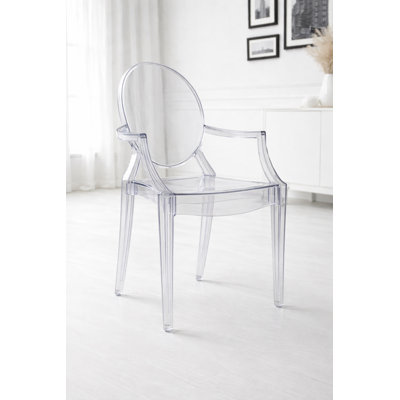 Chaise empilable avec accoudoirs transparent / transparent