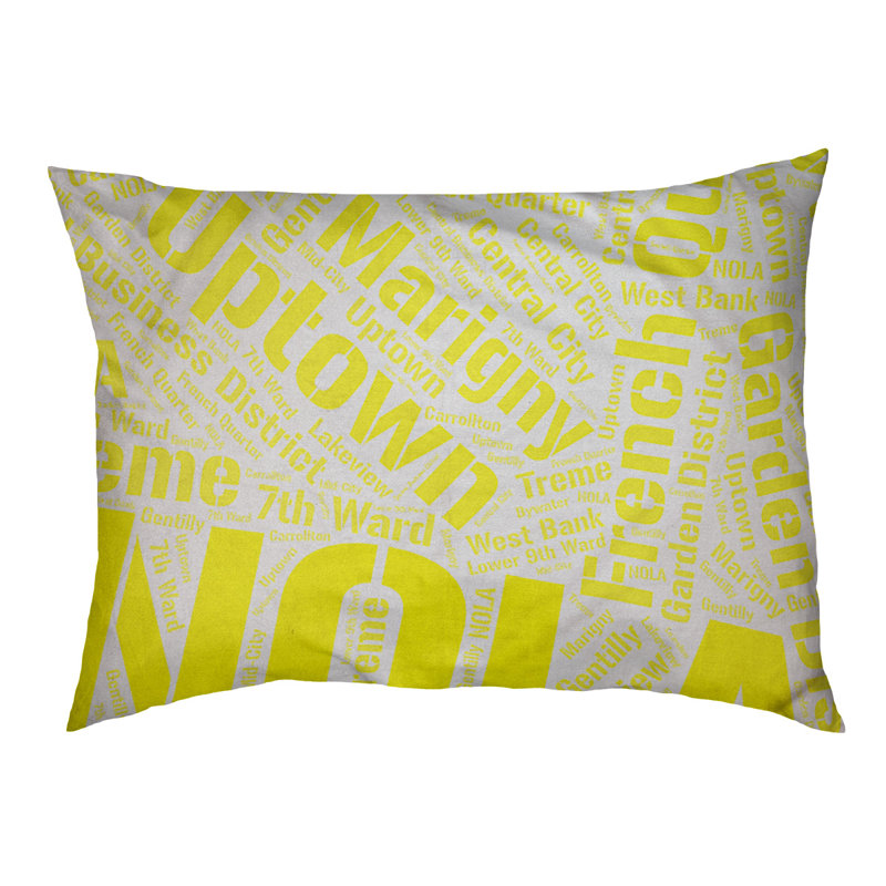 Coussin de chien « districts », Grand (l 40 po x P 30 po x H 14 po), Jaune, Nouvelle-Orléans