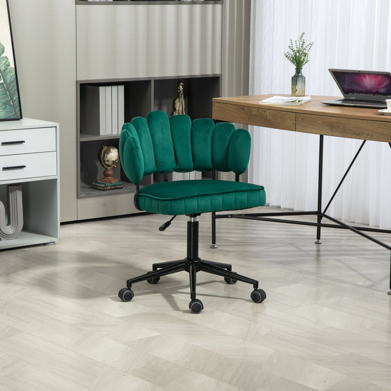 Berdeja Velvet Office Chair, Emerald