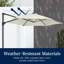 Parasol de patio suspendu en porte-à-faux décalé rotatif 10 pi 10 pi - Ivoire-1724913150