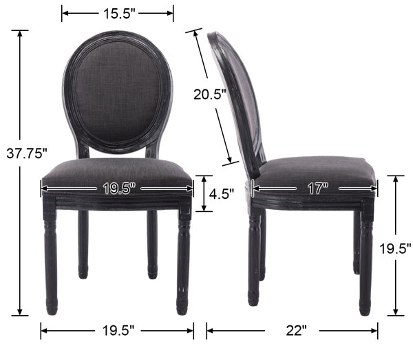 Lissie Velvet Upholstered King Louis Back Side Chair in Black