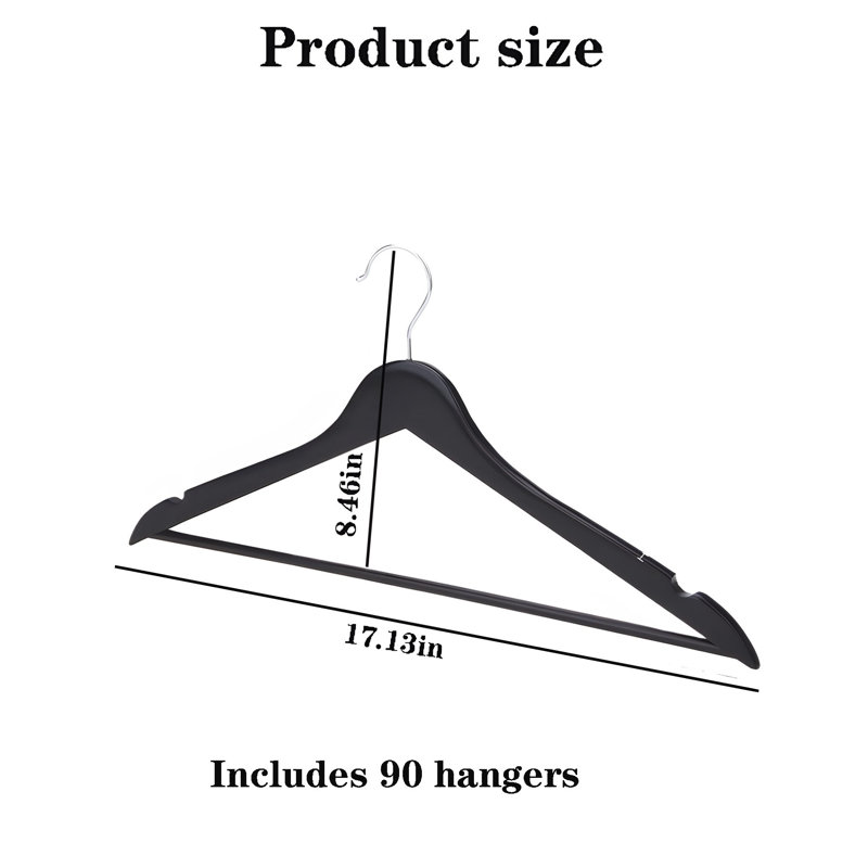 Cintres en bois antidérapants et durables, 90