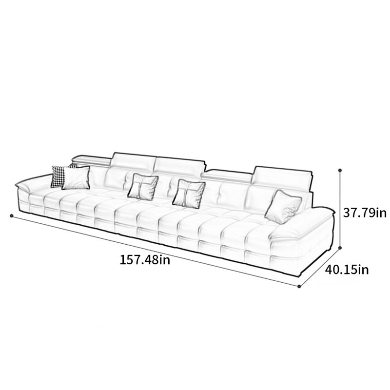 Karn, H 37,79 po x l 157,48 po x P 40,15 po, 5