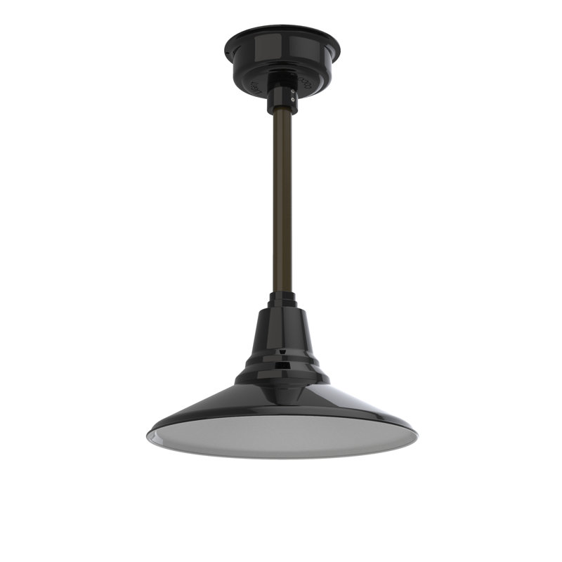 Luminaire suspendu à cône simple 1 lumière Albali, H 48 po x l 14,25 po x P 14,25 po, Noir