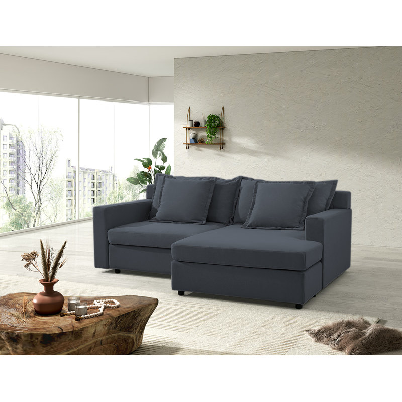 Canapé modulaire en L 84,6 po, Lin gris pâle