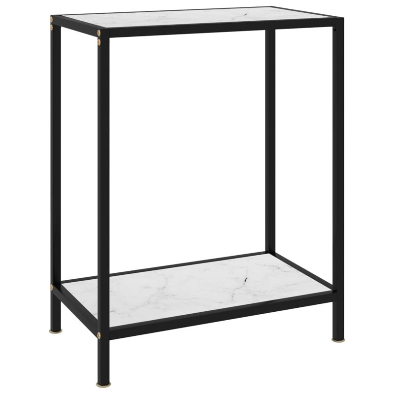 Cavallo Glass Top Console Table, 75 H x 60 W x 35 D cm, White