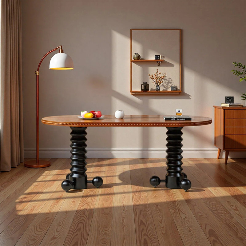 Retro fashion dining table, 29.92"H x 62.99"L x 31.49"W