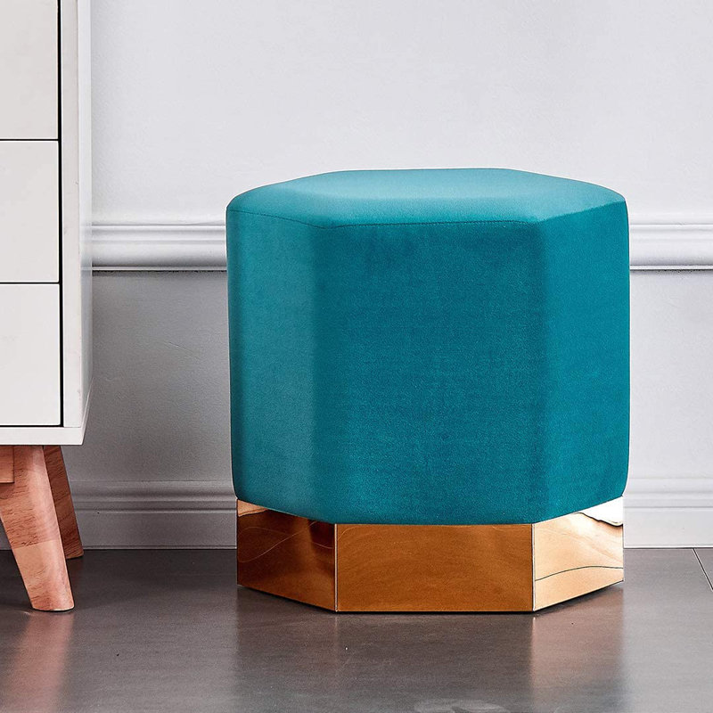 Ketrina Metal Accent Stool, Gold, Mustard