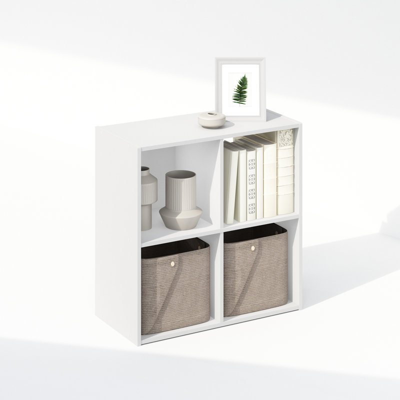 Bibliothèque cubique Anzalone, Blanc, (4 tablettes) H 23,8 po x l 23,7 po x P 11,7 po