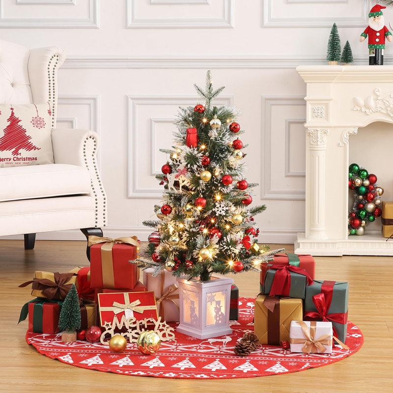 3 FT Christmas Tree, Pre-Lit Christmas Tree With 78 LED Lights, Battery-Powered,Artificial Christmas Tree, Multicolored