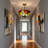 3 Light Tiffany Vintage Style Stained Glass Floral Pendant Chandelier