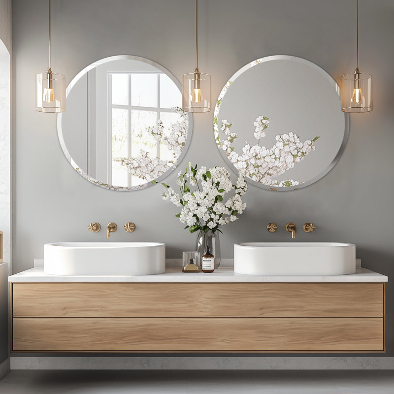Miroir de salle de bain sans cadre, H 24 po x l 24 po