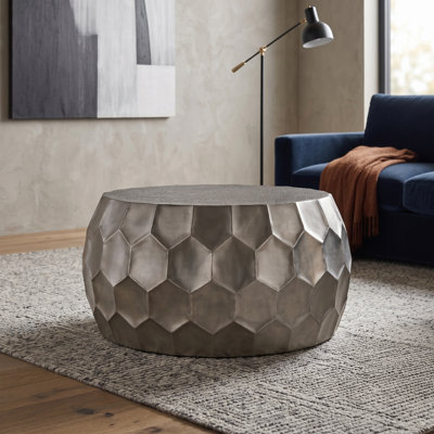 Celentano Metal Drum Accent Coffee Table