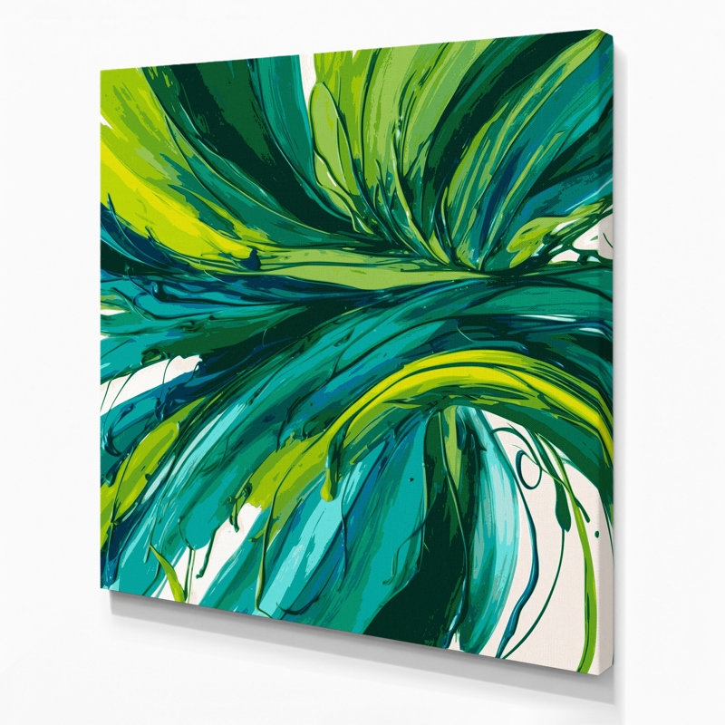 Lyrical Abstraction 67 Green Canvas Wall Art, 12" H x 12" W