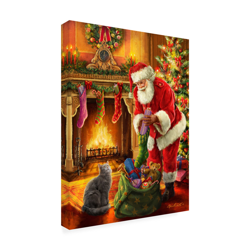 Le Père Noël est arrivé - sans cadre sur toile, L 18 po x H 24 po