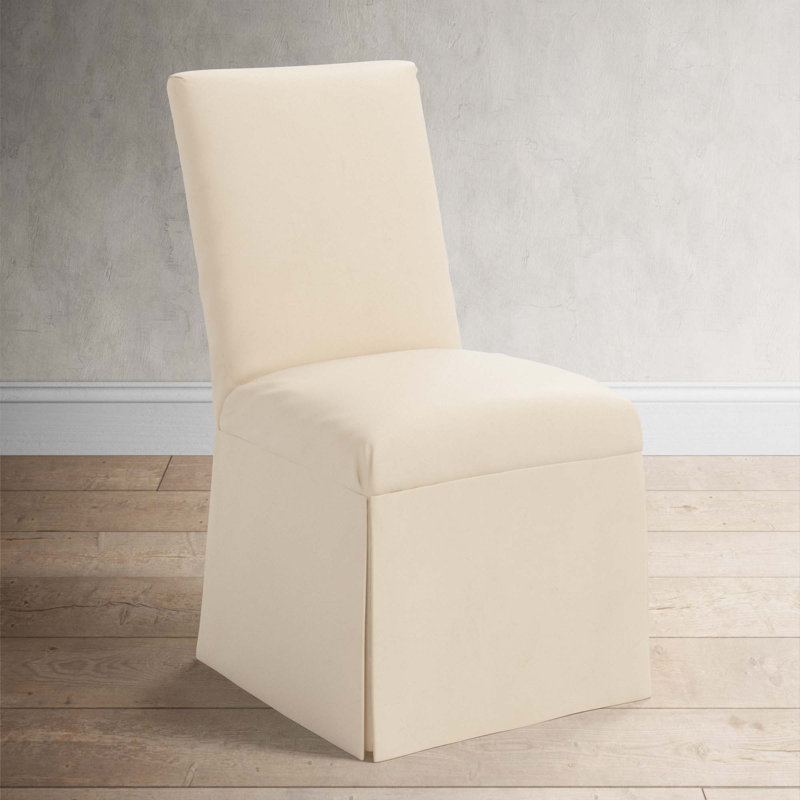 Ivanka 20'' H Upholstered Parsons Chair, Classic Pearl Performance Velvet