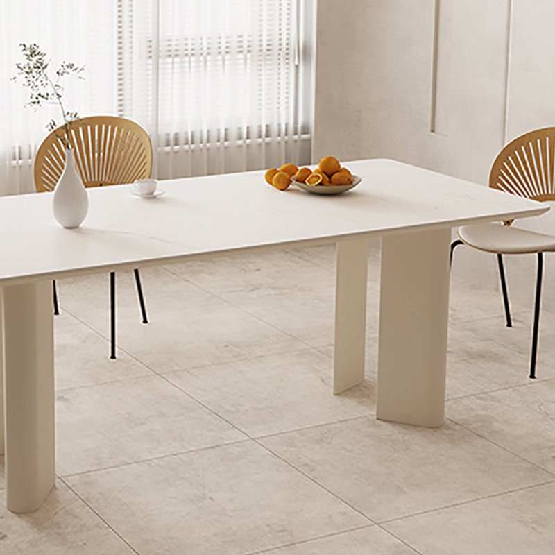 Table de salle à manger blanche, H 29,5 po x L 55,1 po x l 31,5 po