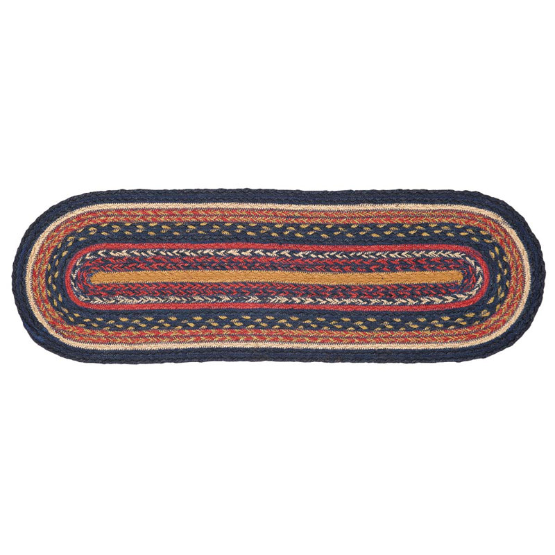 Tapis d'escalier bleu Lilian / rouge