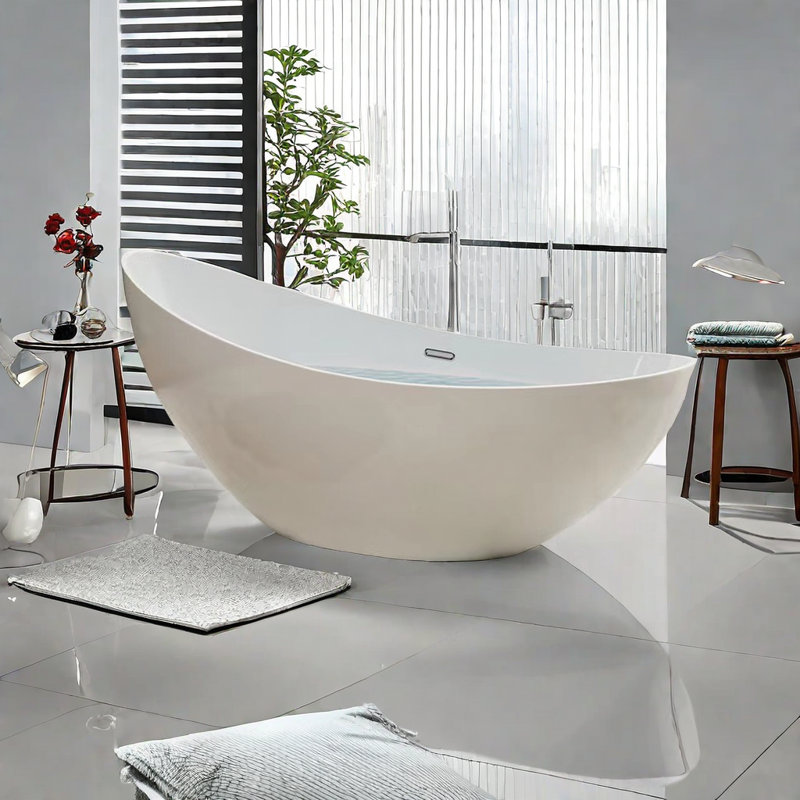 59'' W 31.5'' H Tub & Shower Kit, Ivory