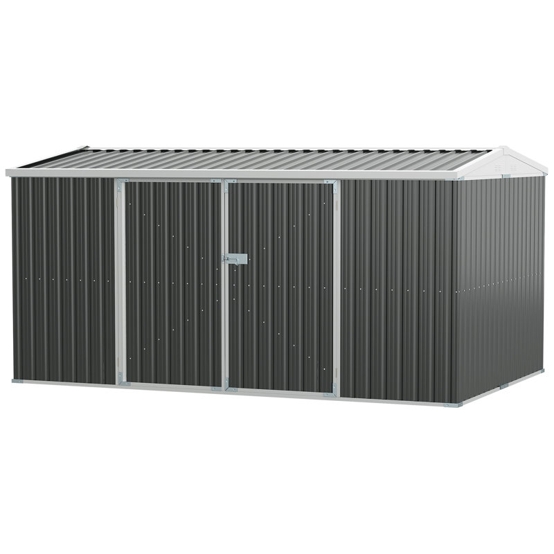 Abdihakin 14 ft. W x 8 ft. D Metal Tongue & Groove Flat Tool Shed