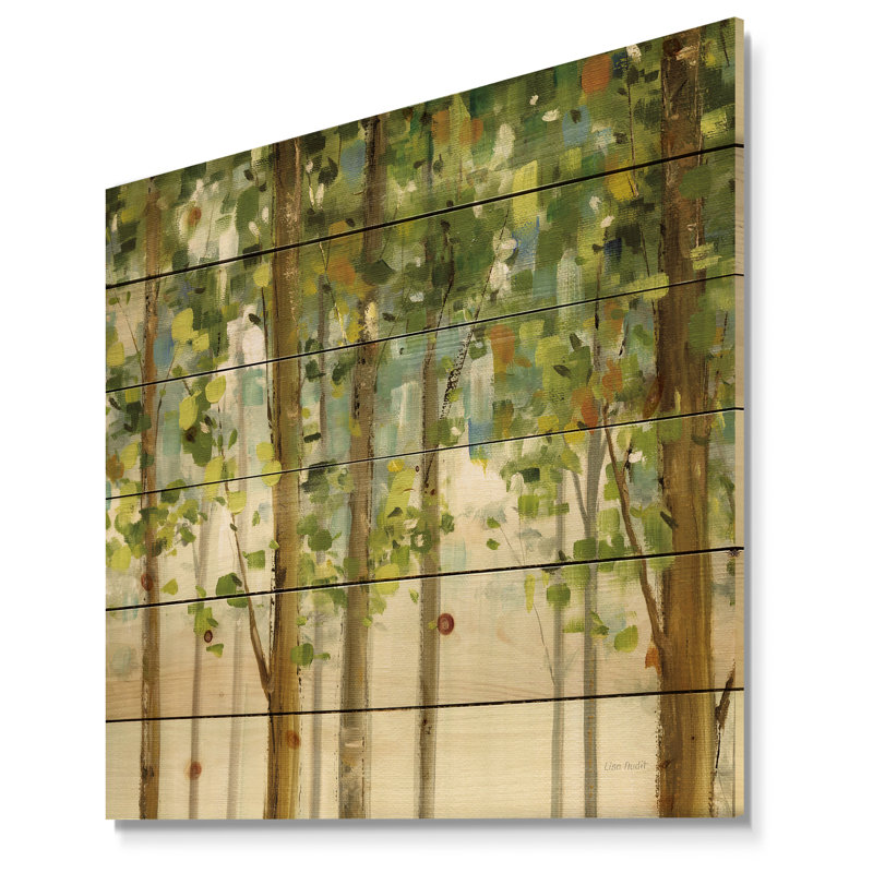 «Forest Study», reproduction sur bois naturel, H 16 po x l 16 po x P 1 po