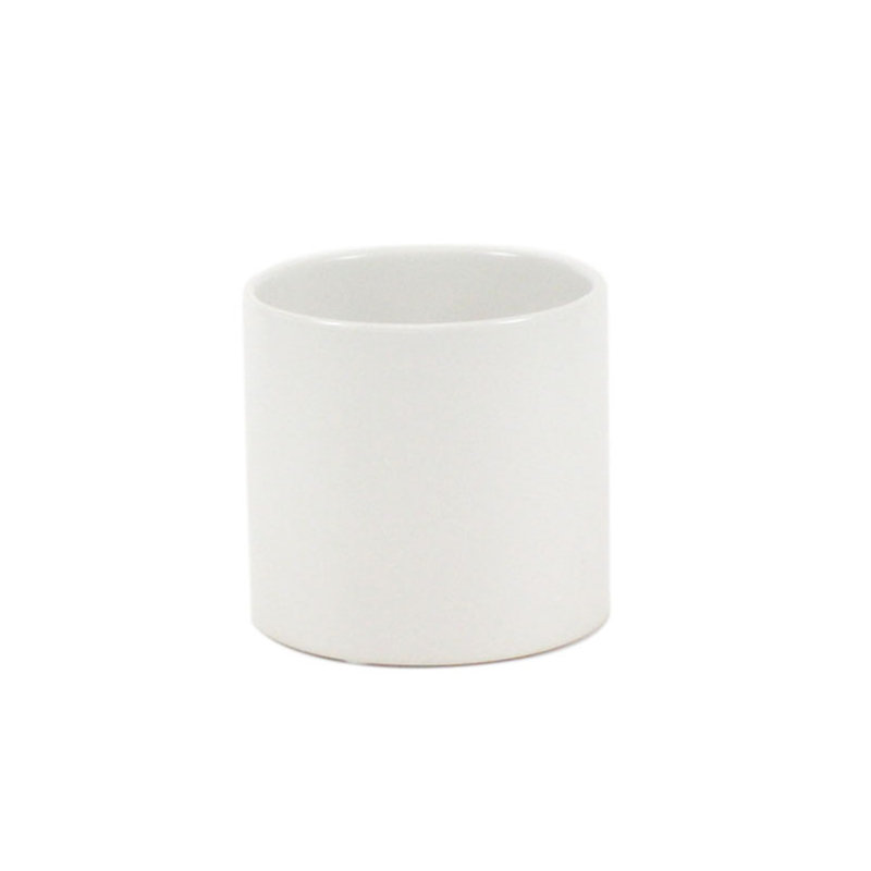 Vase de table en céramique, H 4 po x l 3,75 po x p 3,75 po, Blanc