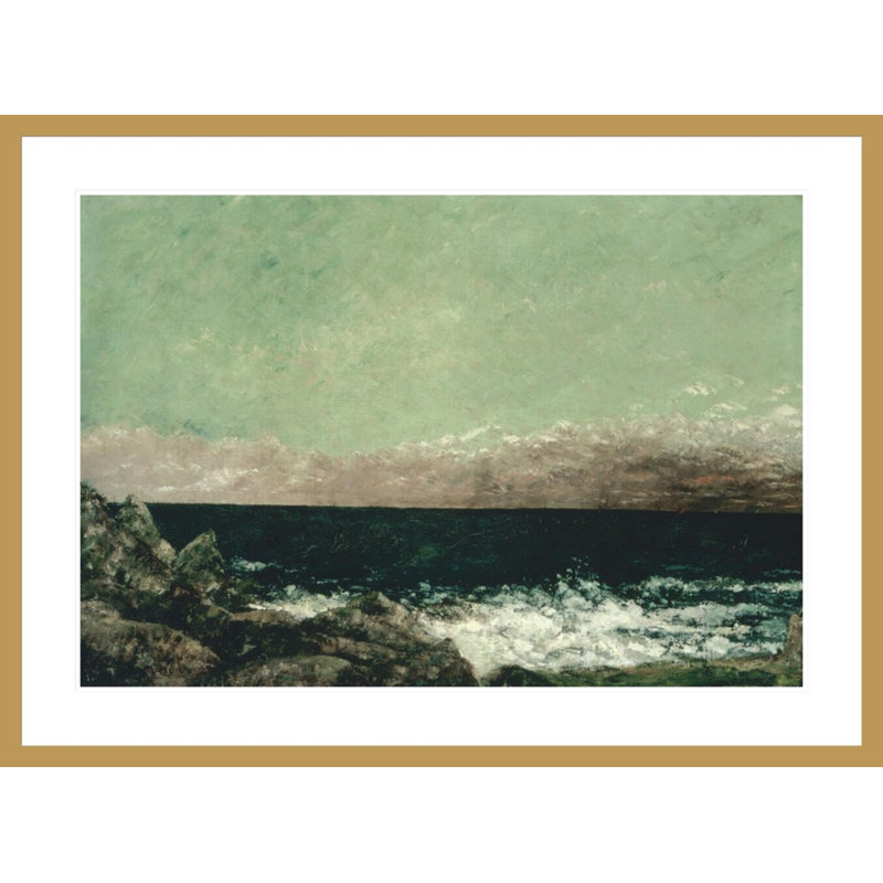 La Méditerranée par Gustave Courbet, impression giclée sur cadre, H 30,66 po x l 41,5 po